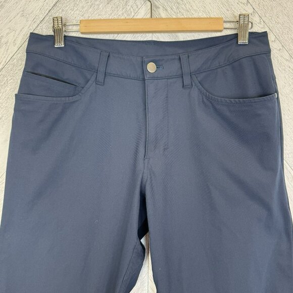 Lululemon ABC Pants Classic Warpstreme Mens Size 31x 30 Navy Blue Chino Stretch - Picture 2 of 6